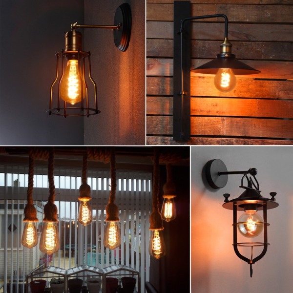 COB LED Filament Edison pærer Dekorative Edison lampe E27 1