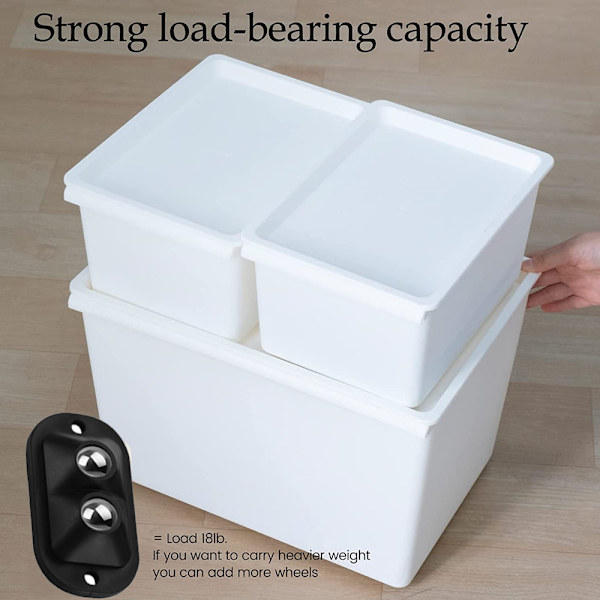 Selvklebende Mini Caster Wheels, Sticky Pulley for Trash Can, Storage Box, Small Furniture (8pcs)