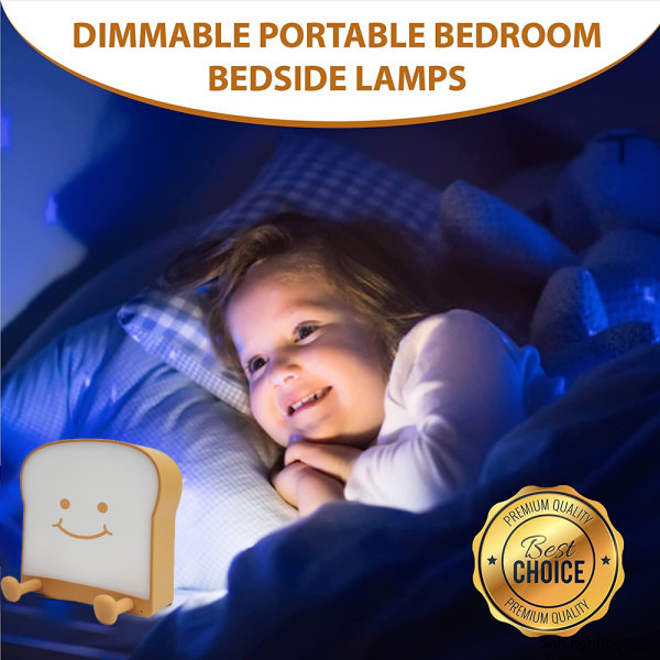 Lasten yövalo, söpö leipä LED lastenhuoneen yölamppu latauksella