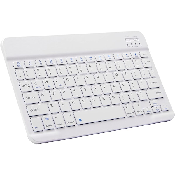 1 stk. Universal Bluetooth-tastatur, bærbart, hvidt, størrelse 10