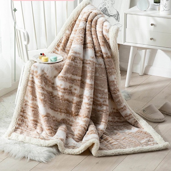 Sherpa Fleece Vändbar Filt, Mysig Varm & Fuskpäls, Maskintvättbar, Perfekt för Soffa Säng, Fluffig Mjuk, Lämplig för Barn Äldre