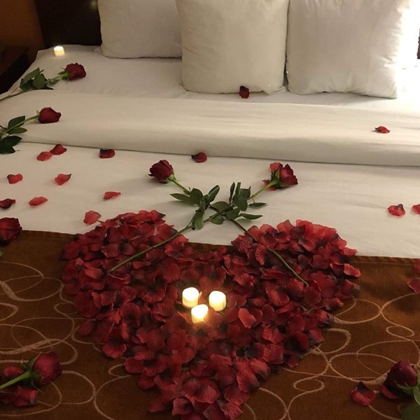 1200 stk kunstige roseblader, ikke-vevde blomsterblader for