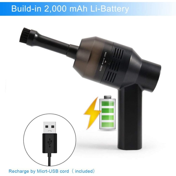Mini-pölynimuri. USB-johdoton pölynimuri, minikädessä pidettävä