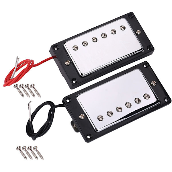 Silta ja kaula kromi Humbucker Pickup Set kiinnitysruuveilla LP-kitaroille