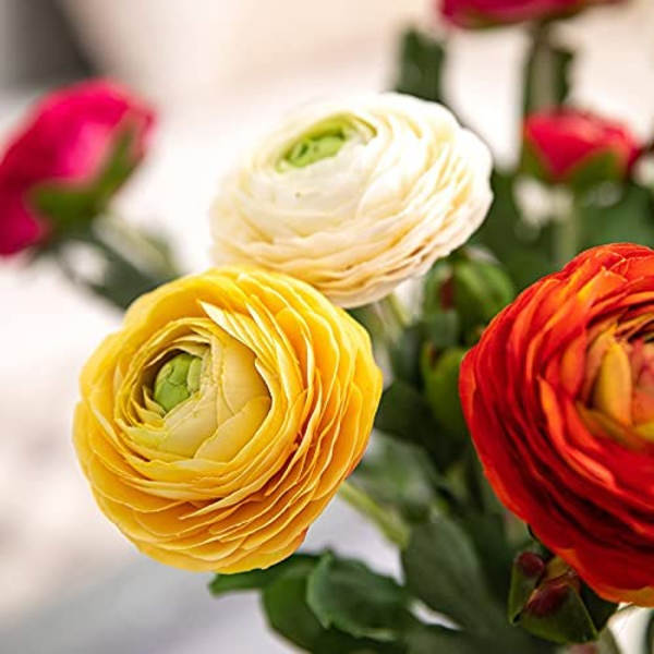 10 stk. kunstige blomster to-hovedede ranunkler