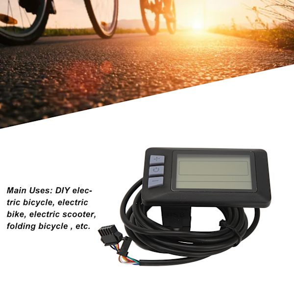 Elcykelkonverteringskit med multifunktionell display, lämplig för 2 mm styren, motorhölje i aluminiumlegering säkerställer hållbar prestanda
