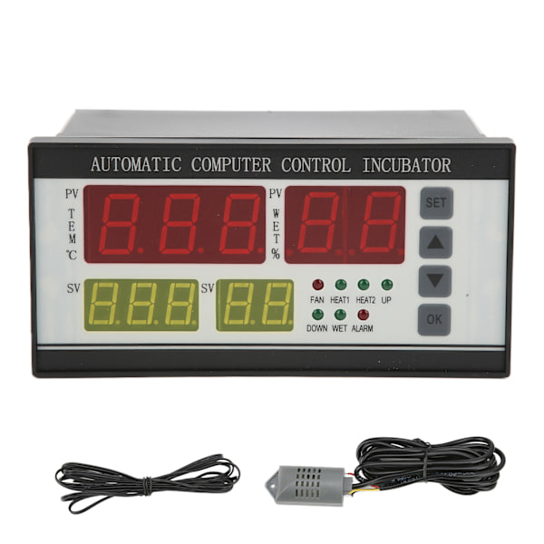 Äggkläckningsmaskin Controller Termostat Automatisk Temperatur Fuktighet Sensor Controller för Inkubatorer Kylskåp220V