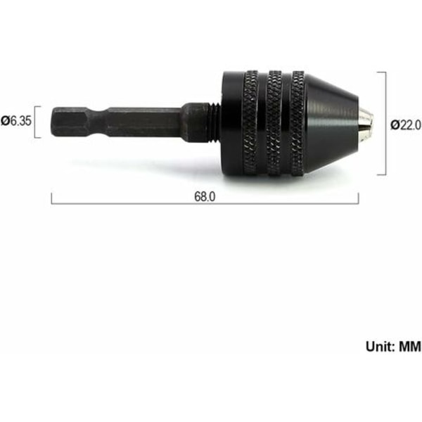 0,3-6,5 mm Spændeskruetrækker Chuck Nøgle Slagboremaskine Chuck