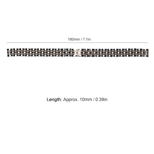 Klokkearmbånd i rustfritt stål, klokkearmbånd, erstatningsklokkearmbånd, klokketilbehør, 10 mm / 0,39 tommer