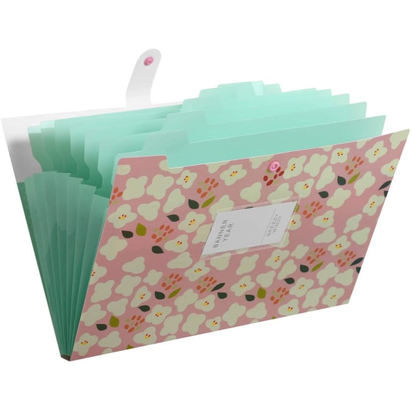 Floral Printed Expanding File Folder with 8 Pockets Accordion