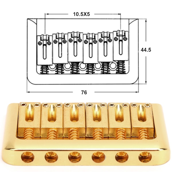 Elektrisk Gitar 6-strengers Bro Rulle Tailpiece Hardtail Musikk Instrument Tilbehør