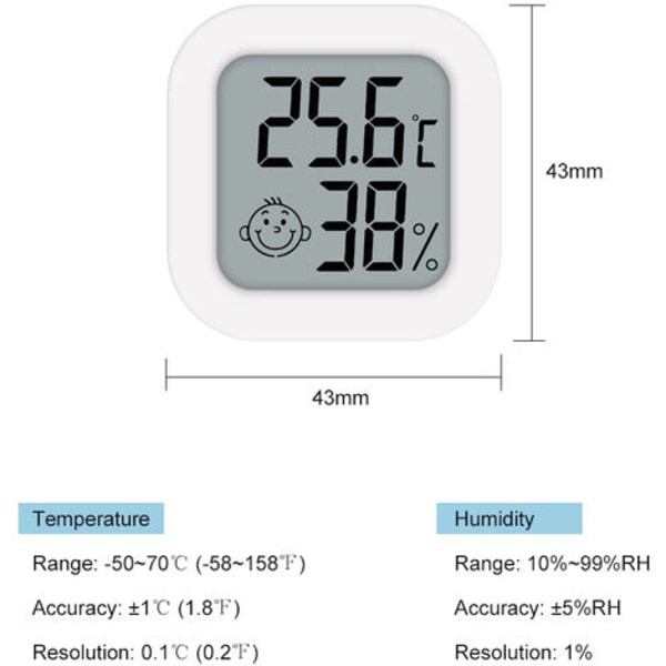 Kosteusmittari Mini Sisätermometri LCD Digitaalinen Kosteusmittari