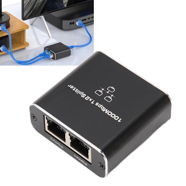 1000Mbps Ethernet-kaapelijakaja 1-2-yhteensopiva Cat5 Cat5e Cat6 Cat7 - Kaksi laitetta jakavat RJ45-verkkosplitterin