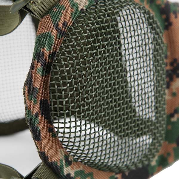 Lavt Kulstof Ståltrådsnet Halvmaske Taktiske Maske Udendørs Kørsel Beskyttelse (Digital Jungle)