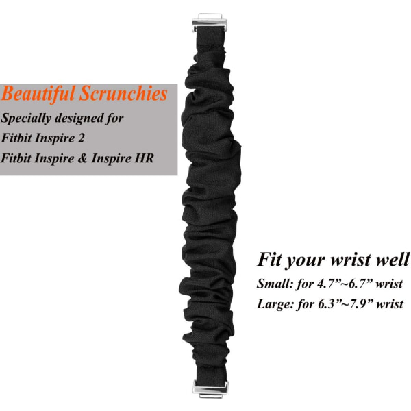 Scrunchies yhteensopivat Fitbit Inspire 2 -rannekkeiden/Inspire HR -rannekkeiden kanssa