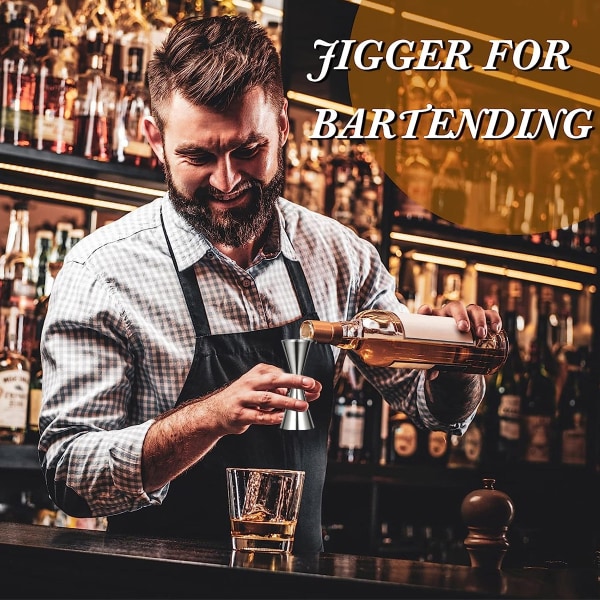 Valmis Jigger, jossa mitat sisällä, cocktail-mittakuppijigger baarimikkoon