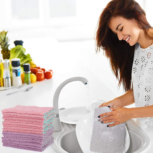 Mikrofiber Rengøringsklud - 12 Pak Køkkenhåndklæder -