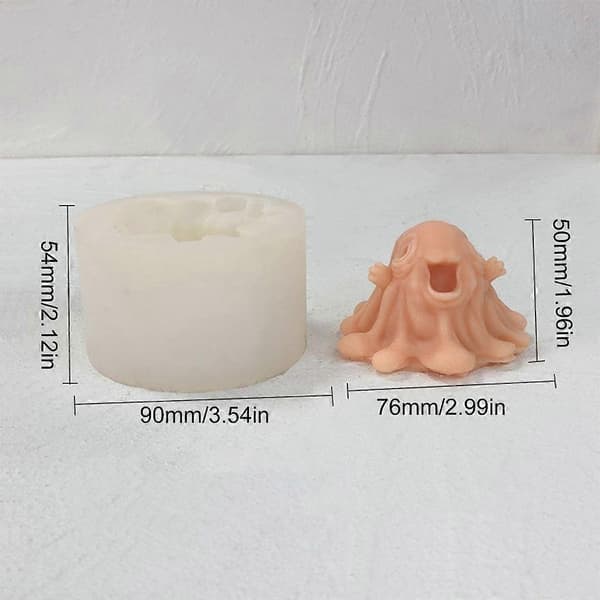 3D Spøgelses Stearinlysforme Duftlys Støbeforme Halloween Silikoneform