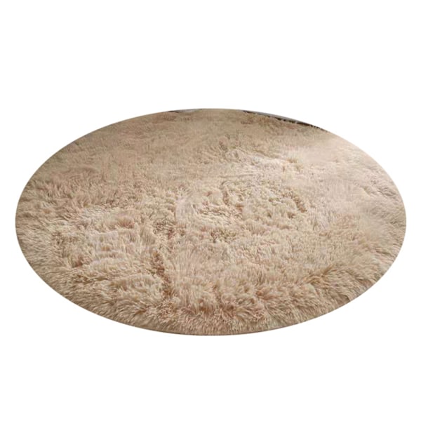 Maskintvättbar, Lättviktig, Slitstark, Ryamatta i Cirkelform för Vardagsrum, Sovrum, Lekrum, Heminredning (120 cm)