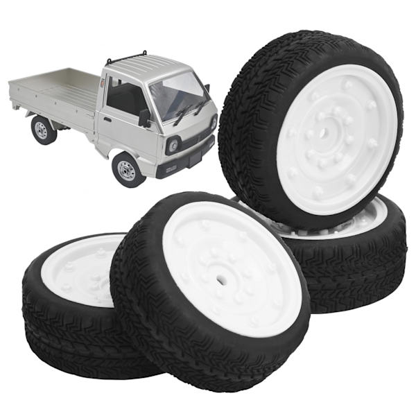 4 kpl 65 mm RC-kumirenkaat kaukosäätimellä ohjattavan auton lisävarusteena sopivat WPL D12 1/10 (013W) -mallille