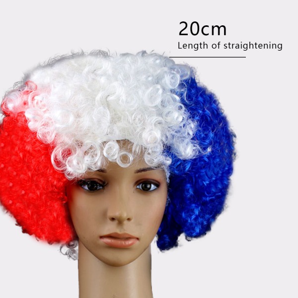 2 stk National Flag Short Curly Wig 2022 World Cup Short Curly