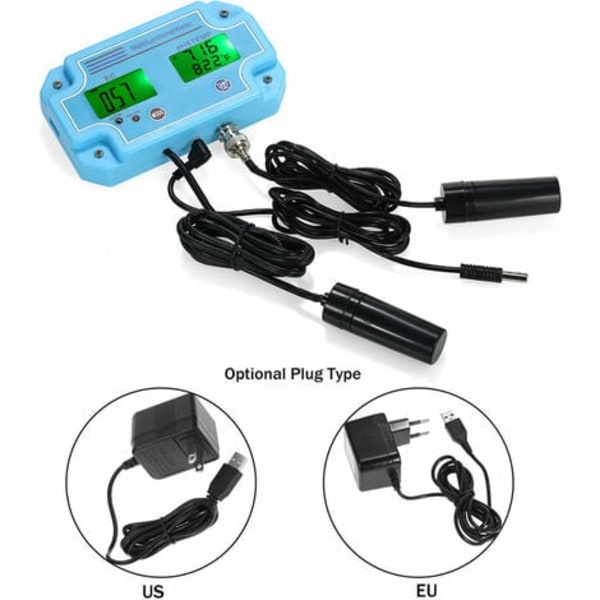 Professionell 3 i 1 pH/EC/TEMP Vattendetektor Multi-Parameter