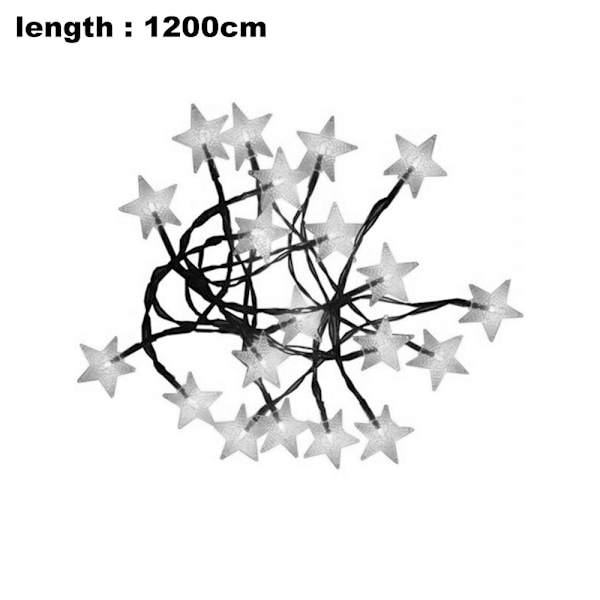 Solarstjernelyskæde 40ft 100 LED, 8 tilstande, have, græsplæne