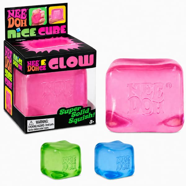 NeeDoh Nice Cube - Sensorisk klemmeleke med supermyk klem (glødende) Pink
