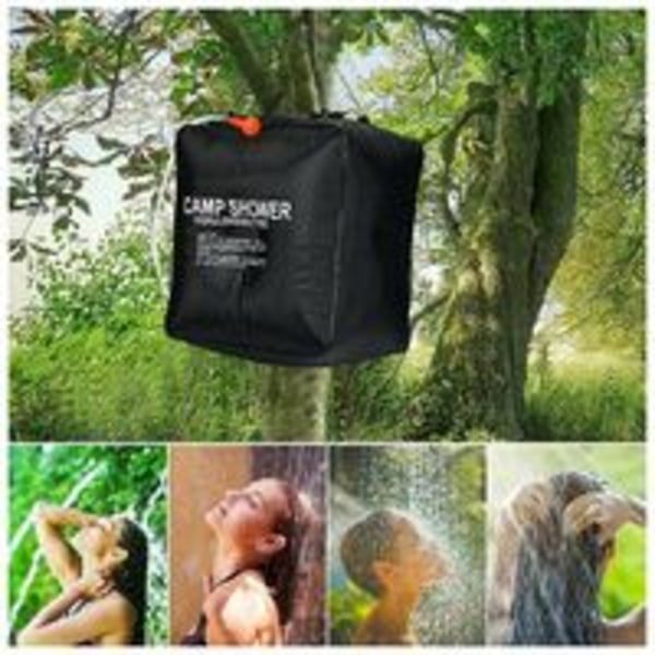 Solsduschpåse 40 liter camping, temperatur 45 °C vandring, klättring
