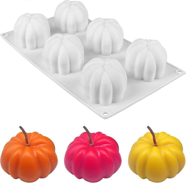 Gresskar silikonformer baking for kake, 3D gresskar bakeformer dessertformer Thanksgiving gresskar silikonform 6 hulrom