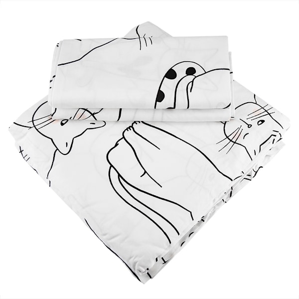 3-pack Queen Size 100% Bomullsduvetöverdrag & 2 Kuddfodral Tryckt Sängkläder (Queen Size)