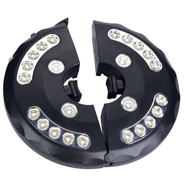 Parasollys 24 LED Parasollstanglampe til Haveparasoller Campingtelte Sort