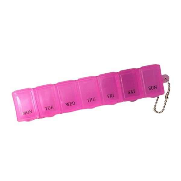 Pink 7-dages daglig medicinholder pilleæske månedlig pilleæske organizer dispenser etui