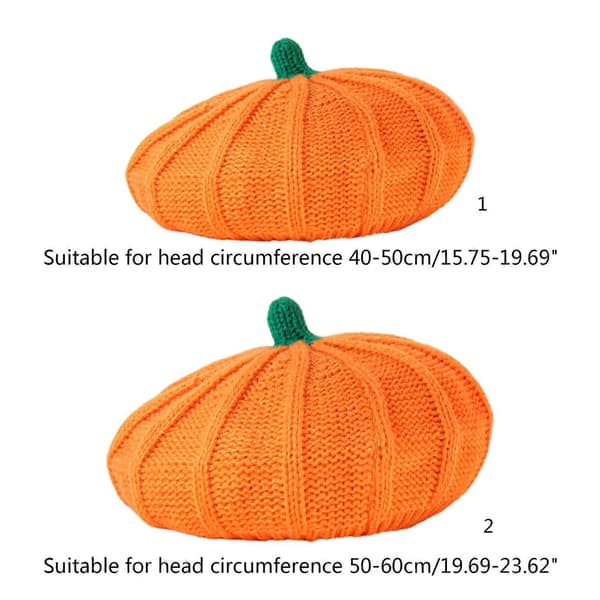 Forældre og Børn Baret Kunstnerhat Græskar Baret Halloween Hatte Efterår Vinter Hatte til Voksne Damer Vinterudstyr Child