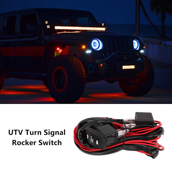 UTV Blinklys Rockerbryter ATV Vei-lovlig Lyssett Blinklys Blinklysrelé Seleutskifting for Polaris Ranger RZR Vertikal Grønn Blink