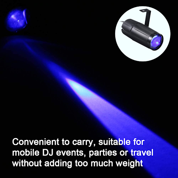 Discokugle Pin Spot Light LED Scenebelysning Beam Spotlight Ligh