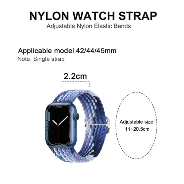 Justerbar nylon sportsur armbåndsrem er kompatibel med Apple