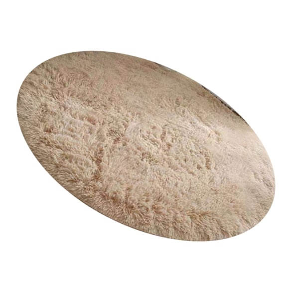 Maskintvättbar, Lättviktig, Slitstark, Ryamatta i Cirkelform för Vardagsrum, Sovrum, Lekrum, Heminredning (120 cm)
