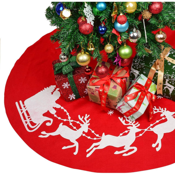 Weihnachtsbaumdecke mit Rentierschlitten-Muster, 121,9 cm, für W
