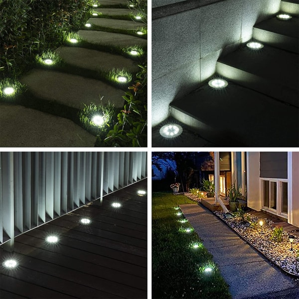 4 Pack Solar Garden Lights LED väriä vaihtavat lattiavalot, levy
