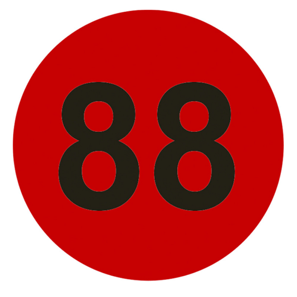 Nummer klistremerker, 2 poser nummerert 1 til 50 og 51 til 100