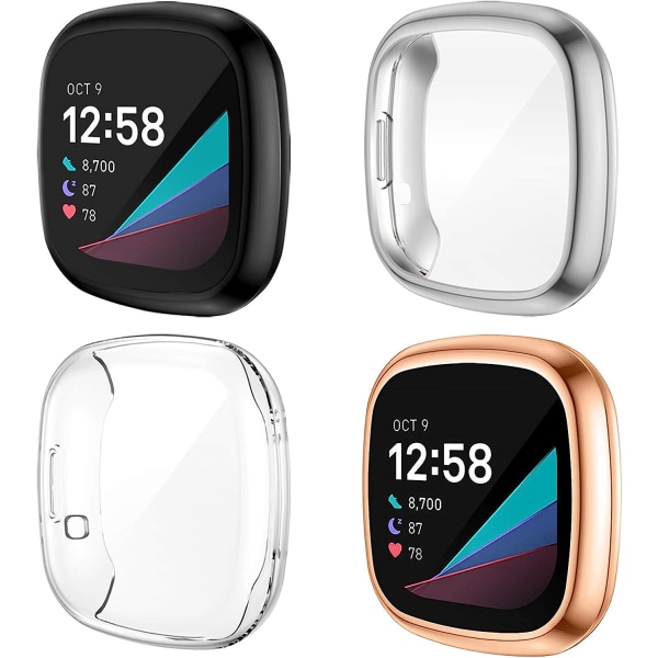 4-pack case kompatibel med Fitbit Sense /