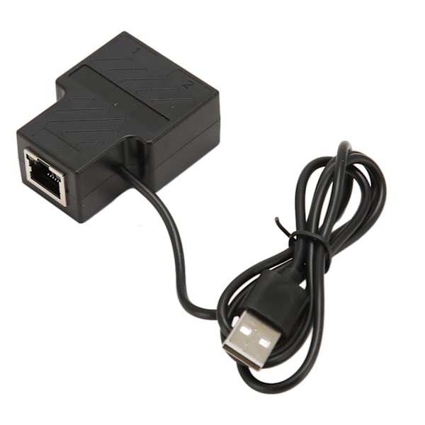 100Mbps Ethernet Splitter RJ45 1 til 2 High Speed Ethernet Splitter Adapter med USB-strømkabel