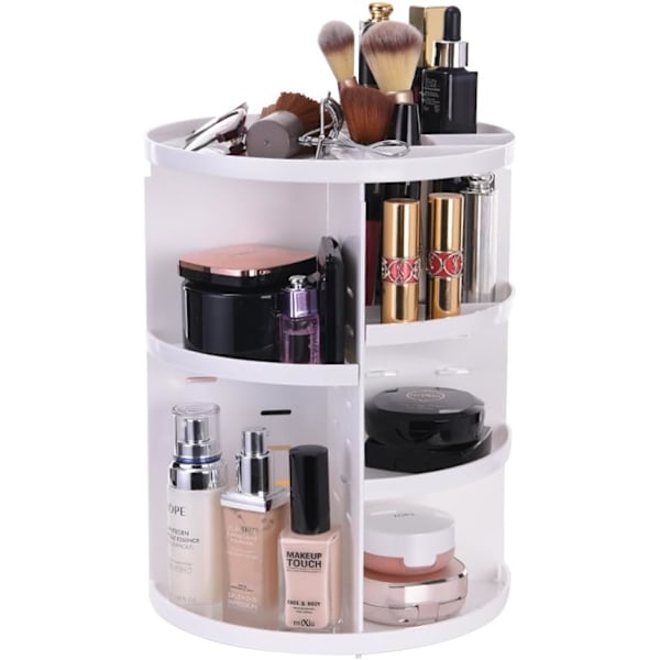 Makeup opbevaring 360 graders roterende 8 lag rund kosmetisk arrangør (sort)