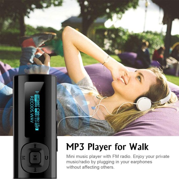 USB MP3-spiller Bluetooth 4.0 8GB musikkspiller med klips