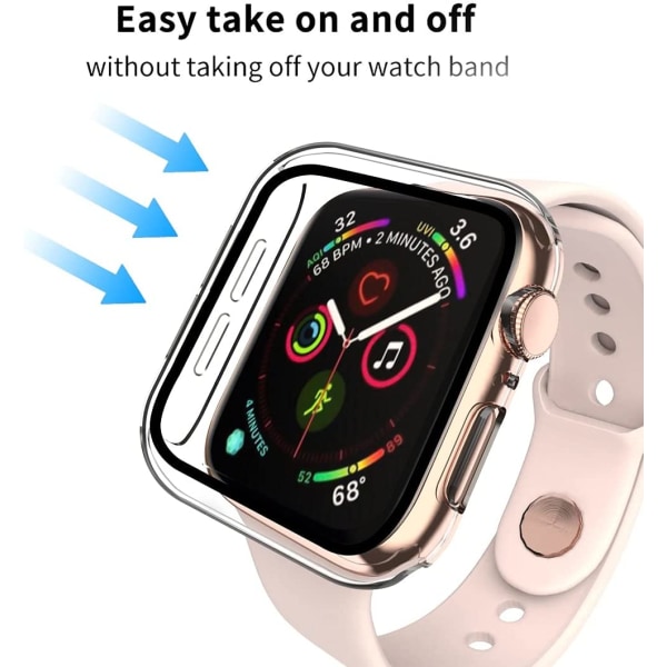 1 stk Velegnet til Apple Watch Full Package Blødt etui sort Clear 40mm