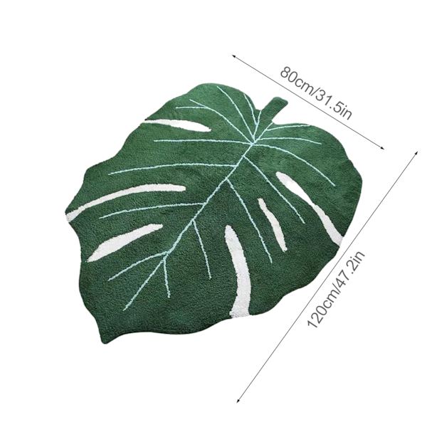 Mattor 80*120cm, Mjuk Tvättbar Barnmatta Halkfri Lekmatta för Baby Barnrum Lekrum Boho Grönt Blad Matta
