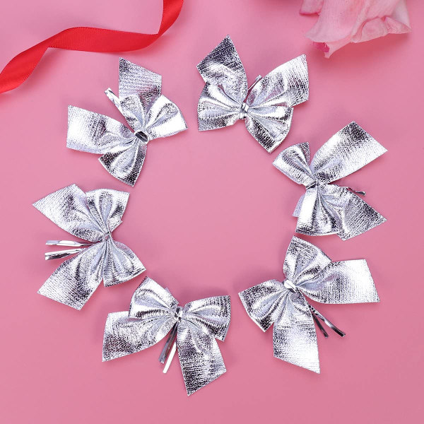 12 stk. Noël Glitter Bowknots Juletræ Ornamenter Vedhæng