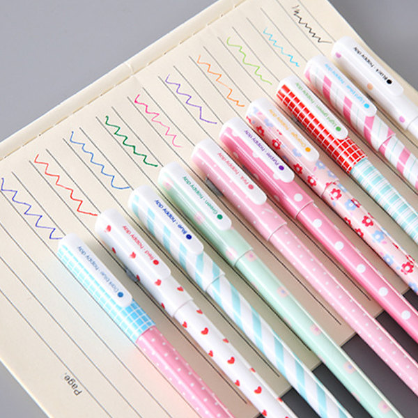 Gelpenne, Skrivepen, Assorterede Farver, 10 stk.