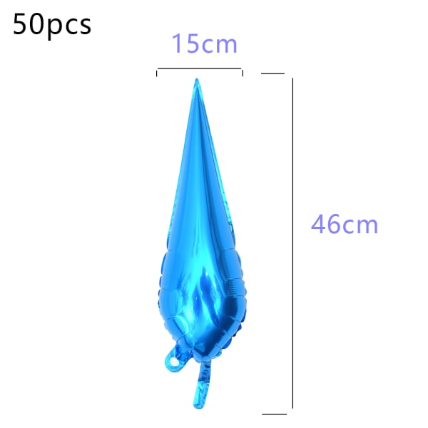 Tähtifolioilmapallot metalliset - 15x46cm, 50 kpl, piikkiilmapallot